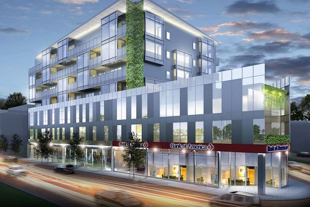 The TOD building at 1237 N Milwaukee is currently under construction. Rendering by Jonathan Splitt Architects