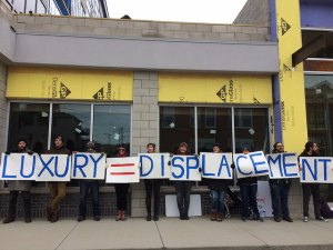 Activists at last Saturday's protest. Photo: Lynda Lopez