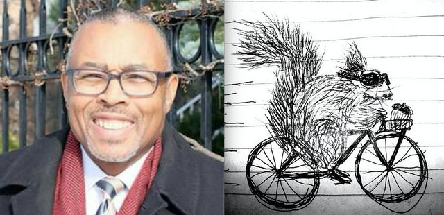 Alderman Brookins with a police sketch of his assailant.