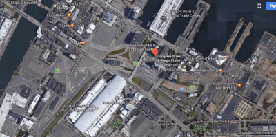 Public agencies will spend more than $100 million to to add 2,100 parking spaces to this parking crater. Image: Google Maps