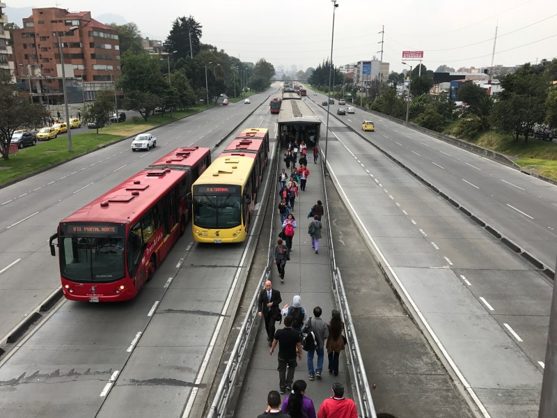 A TransMilenio station. Photo: John Greenfield