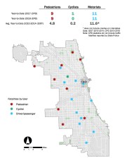 CDOT map of Chicago 2017 crash fatalities as of February 28.