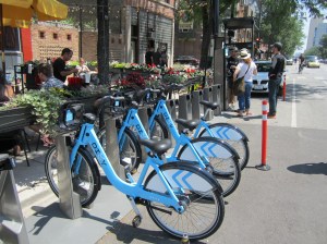 A Divvy station in West Town. Photo: John Greenfield