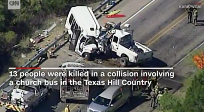 A texting driver crashed into a church choir bus in Texas last month, killing 13 people. The son of one of the victims wants the state to finally ban texting and driving. Image: CNN