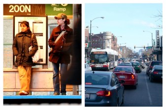 A new bill would require companies to offer a transit or parking benefit to employees, but not all modes have equal benefits to a city. Photos: Erin Nekarvis (left), Steven Vance (right)