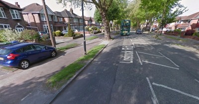 A riddle: Why does this street in Manchester seem to have two sidewalks? All images: Google Street View