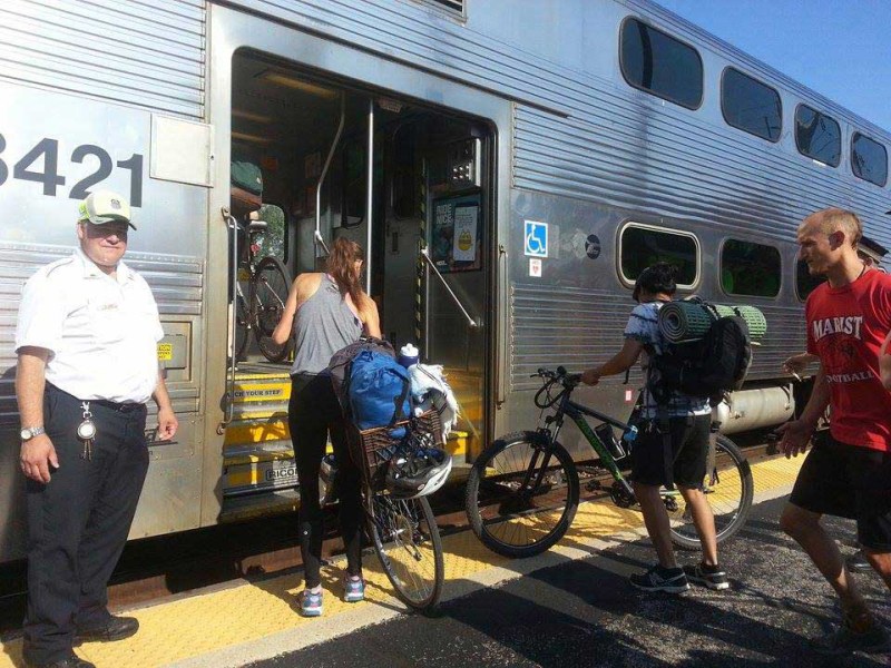Carrying bikes aboard a Metra train. Photo: Andrew St. Paul, Out Our Front Door