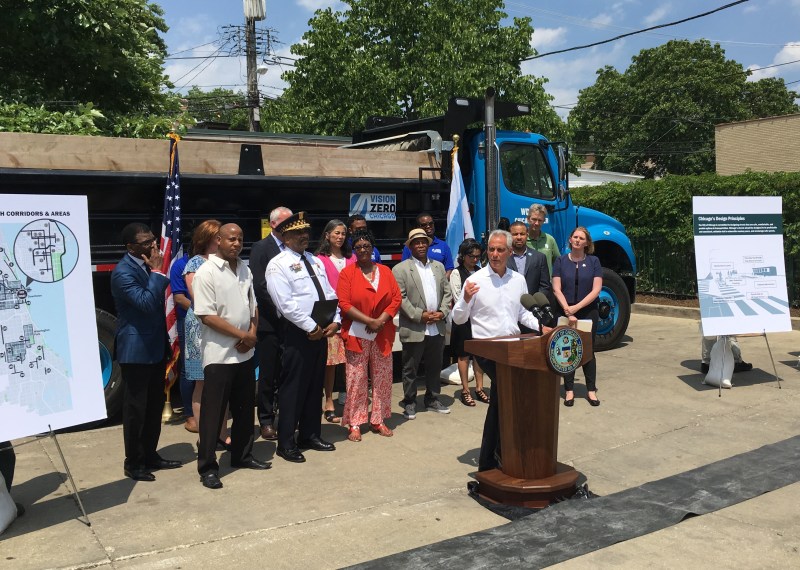 Emanuel announced the release of the plan this afternoon. Photo: CDOT