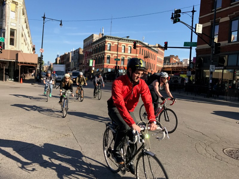 Bikes make up about 40 percent of vehicles on Milwaukee during the warmer months. Photo: John Greenfield