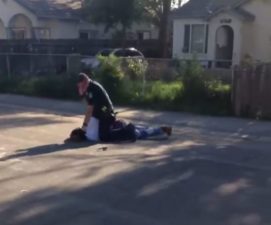 A Sacramento police officer used the city's jaywalking statute as a pretext to initiate this violent confrontation with Nandi Cain, Jr. in April.