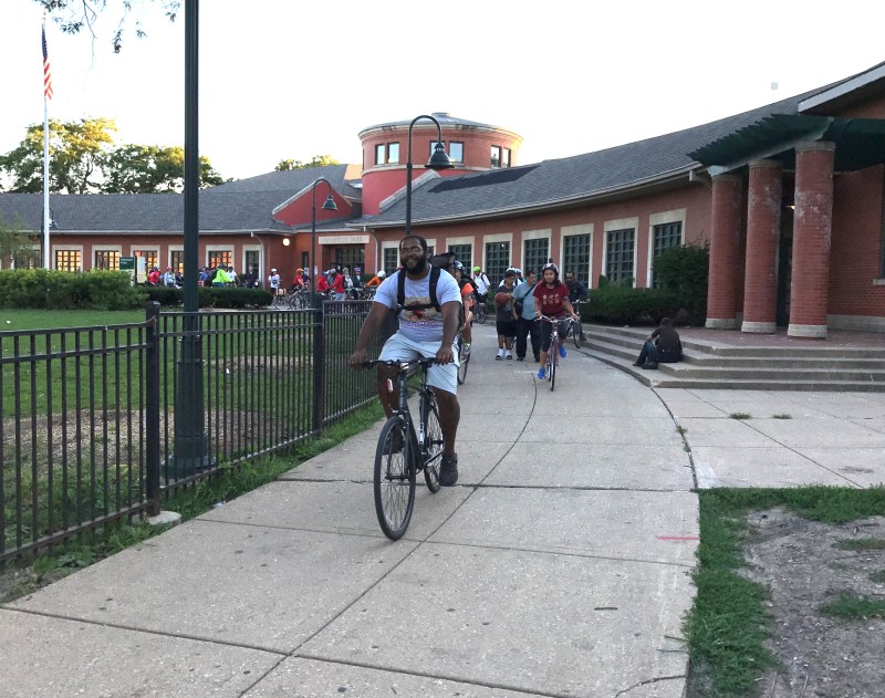 Slow Roll Chicago's Dan Black leads a ride from Pilsen earlier this month. Photo: John Greenfield