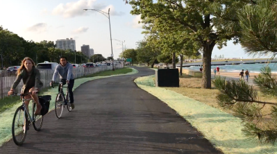 The new bike path a little south of Fullerton. Image: John Greenfield