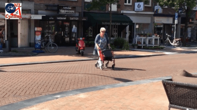 In the Netherlands, you can cross city streets where you want. Photo: Bicycle Dutch