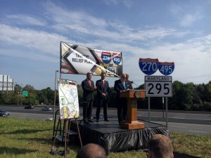 Highway Hogan announces his $9 billion plan to widen state freeways. Photo: Maryland Department of Transportation/Twitter