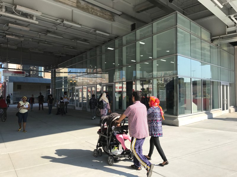 The new stationhouse is an airy glass box. Photo: John Greenfield