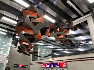 The fractal-like "Arpeggio" sculpture by Brititsh artist Cecil Balmond. Photo: John Greenfield