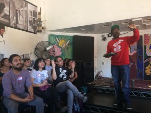 Oboi Reed speaks at The Untokening. Photo: Lynda Lopez