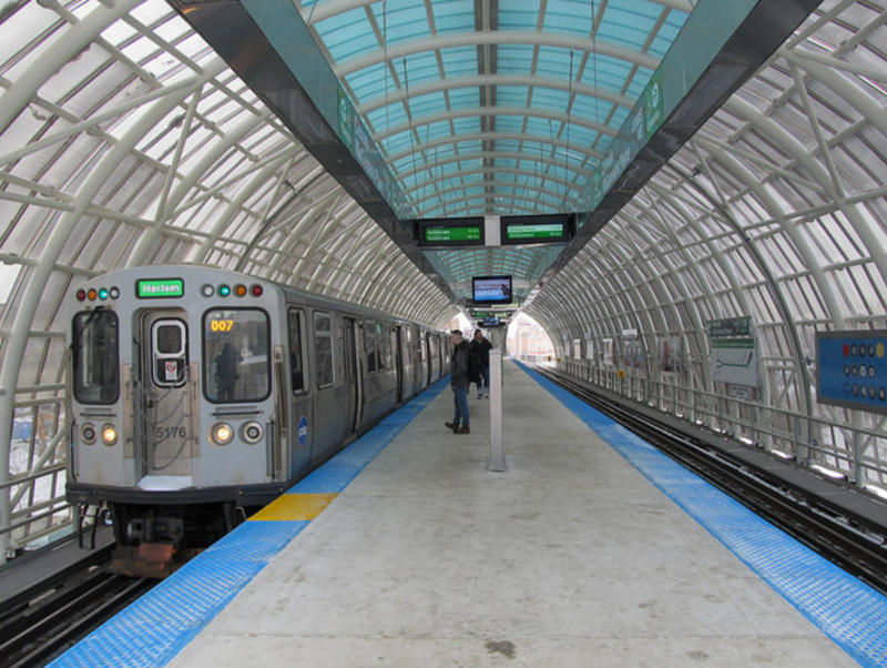 The Cermak Green Line station. Photo: Jeff Zoline