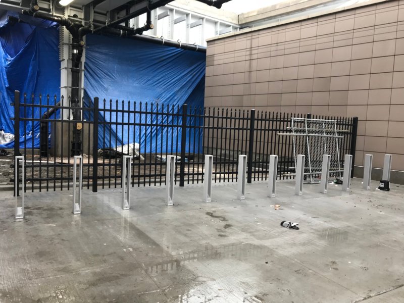 The new, mediocre bike racks at the Wilson station. Photo: John Greenfield