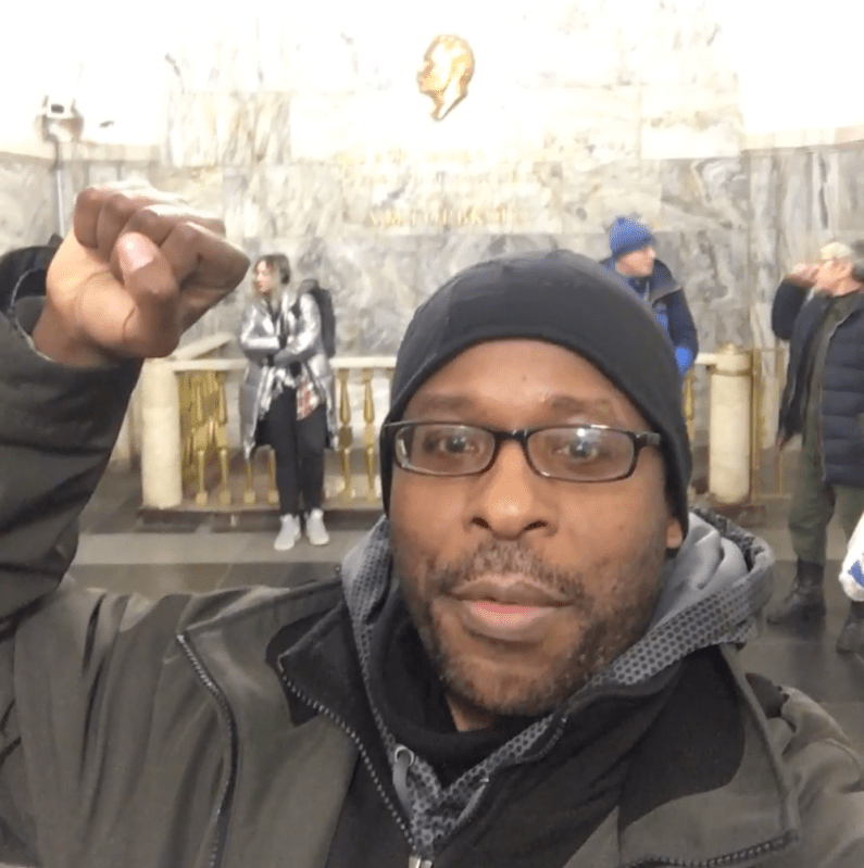 Equiticity's Oboi Reed in a Moscow metro station.