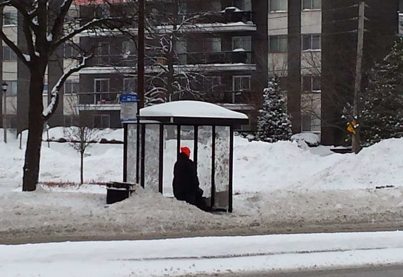 A snowed-in bus stop in Skokie. Photo: Jeff Zoline