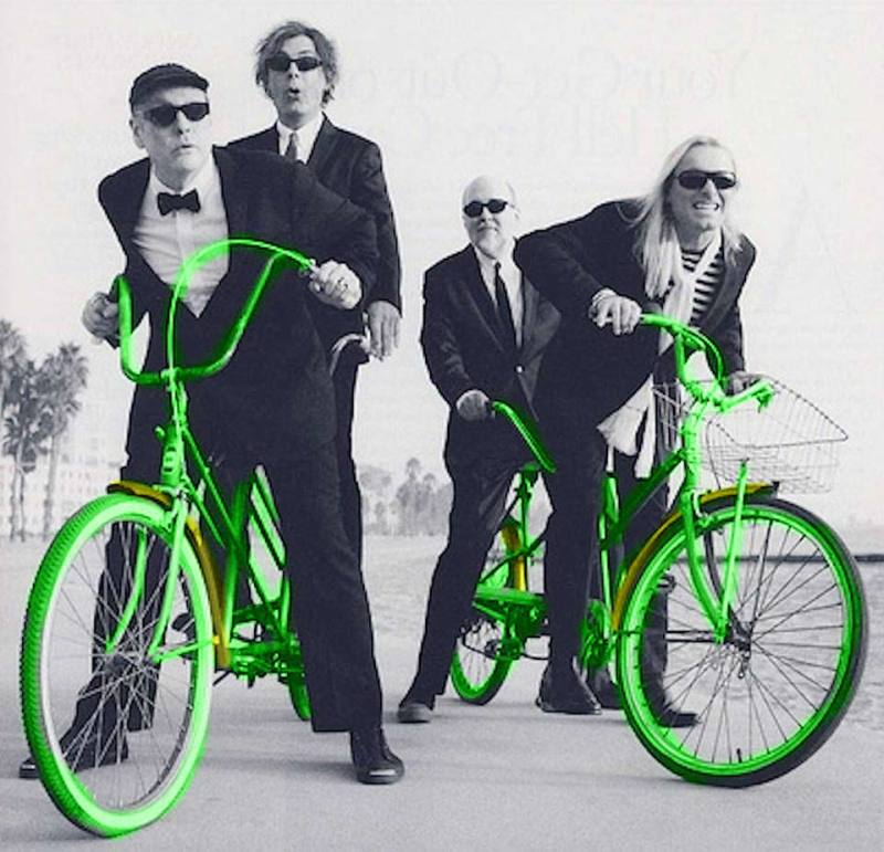 Members of the rock band Cheap Trick are Rockford natives, and occasional bike riders. Photo by Danny Clinch, colorized by Dubi Kaufmann.