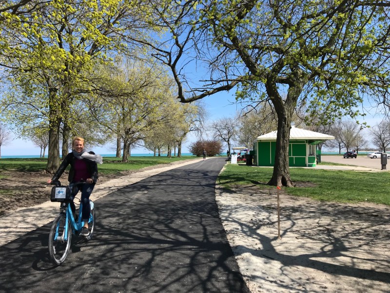 A partially completed new section of bike trail near Foster Beach. Photo: John Greenfield