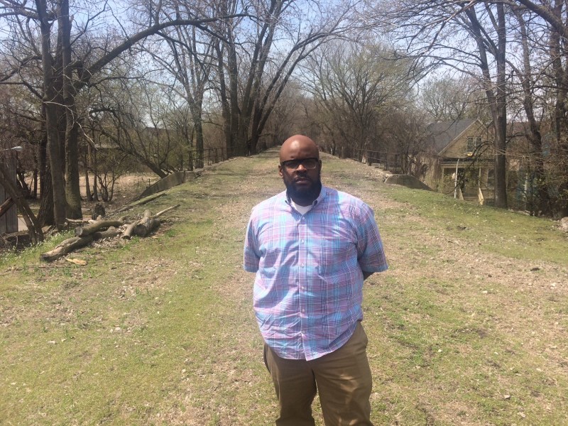 Anton Seals on the embankment that could become the Englewood Line. Photo: James Porter