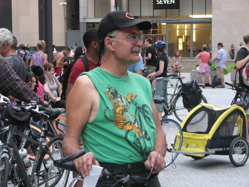 Karl Szwet at the August 2014 Chicago Critical Mass ride. Photo: Bob Kastigar