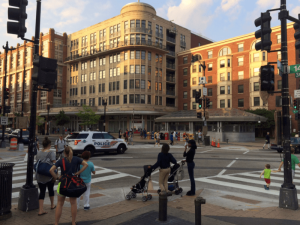 Traffic signals that maximize crossing time for pedestrians remain the exception, not the rule, in American cities. Photo: District DOT