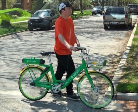 A LimeBike cycle in Beverly. Photo: LimeBike