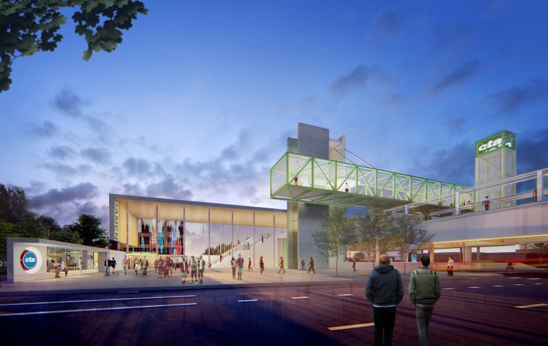 Rendering of the east view of the station.