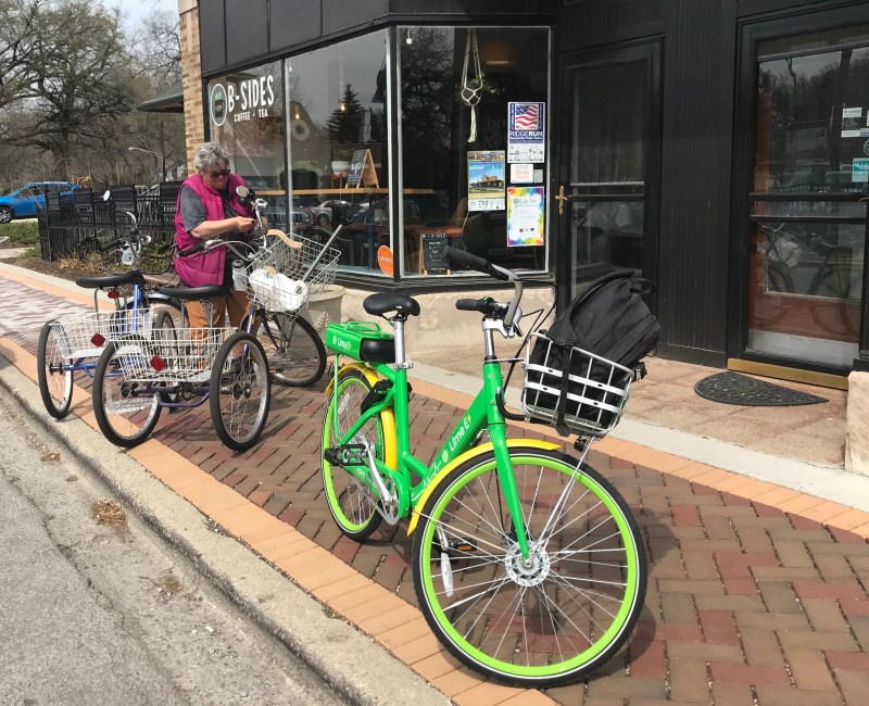 A LimeBike in Beverly. Photo: John Greenfield
