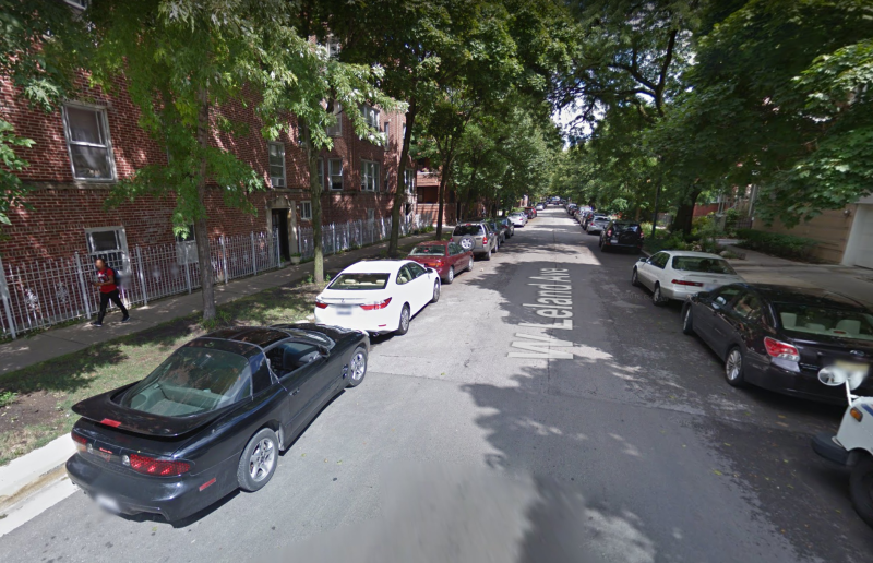Leland Avenue east of the Chicago River. Image: Google Street View