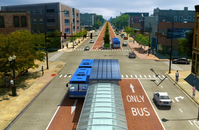 Rendering of the Ashland BRT corridor.