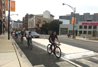 A concrete-protected section on Milwaukee. Photo: John Greenfield