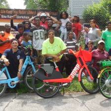 Members of We Keep You Rollin', a Far South Side bike group, with various types of bike-share. Photo: We Keep You Rollin'
