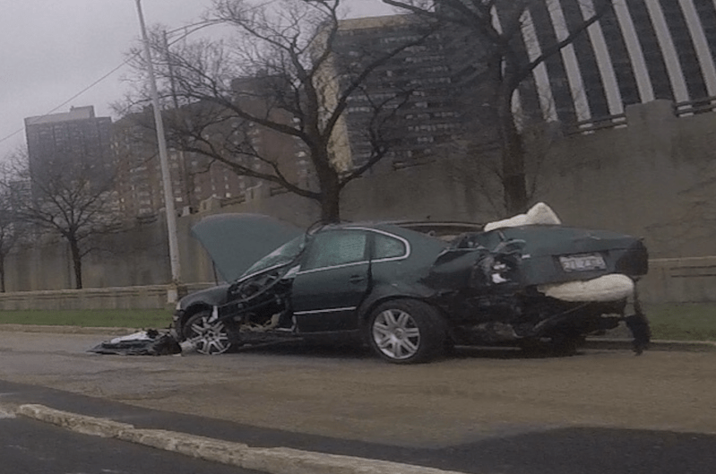 The vehicle from this morning's crash. Photo: Johnny Quest via The Chainlink