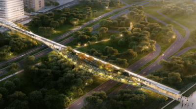 A pedestrian bridge would connect Reagan Airport with Crystal City. Photo: Crystal City Business Improvement District