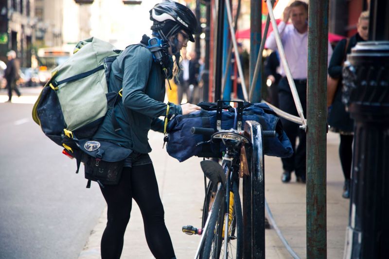 A Chicago food delivery courier. Photo: Jonathan Loïc Rogers