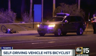 The aftermath of the crash that killed Elaine Herzberg in Tempe last March.