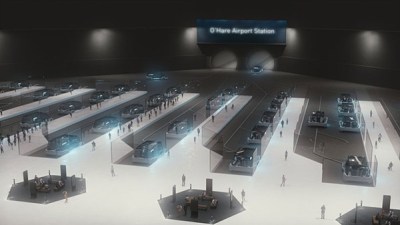 A rendering of Elon Musk's proposed O'Hare Airport station. Image: The Boring Company