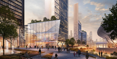 A rendering depicts a section of the planned mega-development. Photo: Perkins + Will