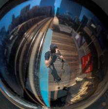 A security camera on an 'L' platform. Photo: Carlton Holls