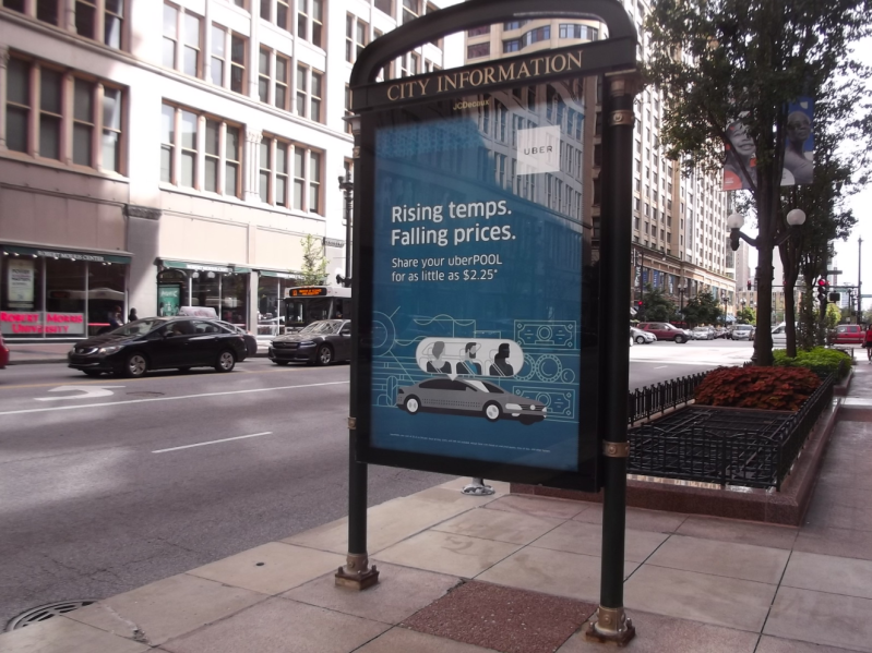 An ad for UberPOOL in Chicago. Photo: flickr user Lauren