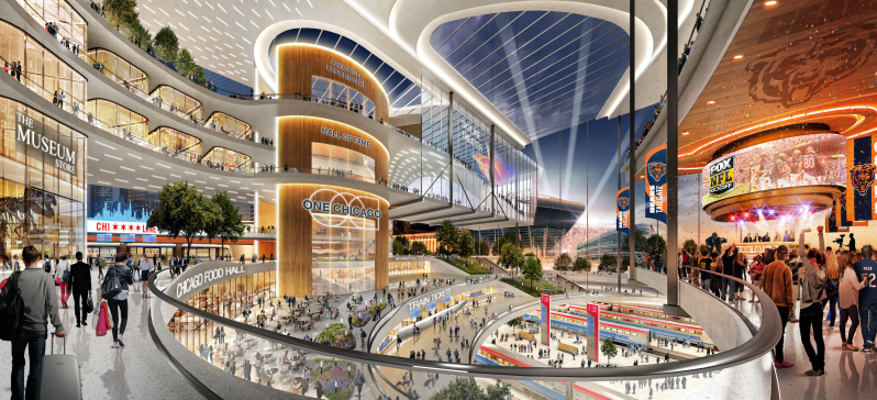 Rendering of the proposed One Central atrium. Image: Perkins + Will/Landmark Development