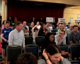 At the Dickens greenway meeting last month, some residents were more interested in keeping people from biking on their street than discouraging speeding. Photo: John Greenfield