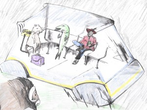 Artist's rendering of one the Musk "electric sled" pods. Image: Jonathan Roth