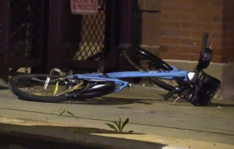 A driver critically injured a Divvy rider in River North early this morning and fled the scene. Image: ABC Chicago