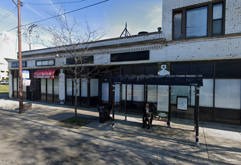The shelter where Beverly Barney was struck. Image: Google Street View